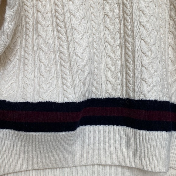 New!🍁Polo Ralph Lauren Cable Knit Alpaca Wool V-Neck Jumper Varsity Sweater XXL - Picture 15 of 15